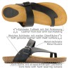 Women’s Black Leather Sandals – Flat Toe Post Mules with Cork Sole and Gel Cushioned Footbed