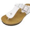 Damen Pantoletten Weiß Leder mit Keilabsatz – Komfort Zehentrenner mit Korksohle