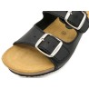 BluSandal Women’s Black Wedge Sandals with Cork Sole - Made In Spain