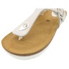 BluSandal Women’s Flat Sandals White Leather Toe Post Mules with Cork Soles & Cushioned Leather Footbed