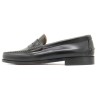 Seitenansicht Herren Slipper schwarze Premium Leder Business Schuhe mit Ledersohle Marttely Latino 300 Spanien