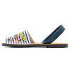 Avarca Menorqiuna Damen Sandalen Leder Menorca Sommerschuhe blau Comics - SALE