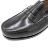 Makro-Ansicht Lederqualität und Verarbeitung von Premium Herren Business Schuhen Latino Marttely 300 schwarz