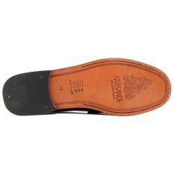 Ledersohle genäht nach Blake-Stitch Methode Herren Business Schuhe Slipper schwarz