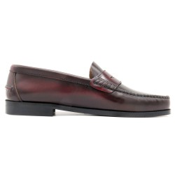Men's Leather Business Loafers – PREMIUM Stitched Smart Shoes with Leather Sole – burgundy