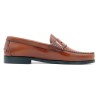 Men's Cognac-Brown Leather Business Loafers – PREMIUM Stitched Smart Shoes with Leather Sole