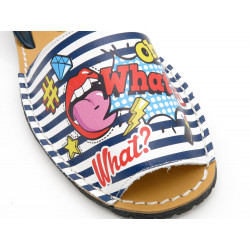 Damen Sandalen Leder Avarcas Echtleder Sommer Schuhe mit Comics Avarca Menorquina