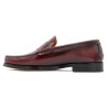 Profile view of stitched burgundy slip-on shoes with leather sole Latino 800 Marttely
