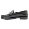 Men's Black Leather Business Loafers Smart Shoes with Stitched Rubber Sole