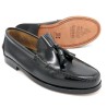 Latino Herren Business Slipper Schwarz Tassel Loafer Glattleder handgenäht 805 Marttely