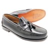 Schwarze Herren Tassel Loafer aus Leder mit Quasten und Ledersohle Marttely Latino 302