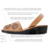 Spanish womens wedge sandal genuine leather 4cm heel by Avarca by C Ortuno 3471