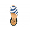 Damen Sandalen Leder Avarcas weiß-blau gestreift Echtleder Sommer Schuhe offen bequem schön leicht
