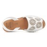 Womens Avarca sandals top down view with padded genuine leather insole white