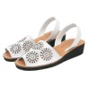 Spanish Avarca wedge sandals for women made of white genuine leather pair 3471 Avarca by C.Ortuno Spain Menorca