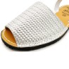 Genuine leather quality unlined natural finish detail embossment honeycombs silver sandal