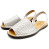Pair silver Spanish Avarcas women 3D embossing summer shoes collection