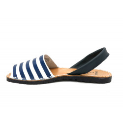 Avarca Damen Sandalen Leder Abarca Menorquina Sommer Schuhe blau weiß gestreift - SALE