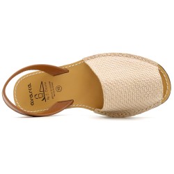 Menorquinas Women Sandals Beige Leather bonded leather insole top view 523 Avarca by C. Ortuno Spain