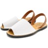 Pair Spanish Menorquinas Women Sandals White Leather summer shoes collection