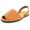 Menorquinas Women Sandals Cognac Leather 3D Embossing Avarca by C Ortuno Spain Handmade 523 brown