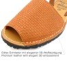 Genuine leather quality leather lined satin finish detail stitching textured cognac sandal 523 Avarca by C. Ortuno Spain