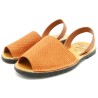 Pair Spanish Menorquinas Women Sandals Cognac Leather summer shoes collection