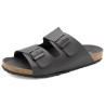 Black men’s footbed sandals with cork sole – Made in Spain