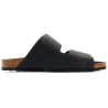 Schwarze Herren Leder Pantoletten mit Korksohle – Made in Spain