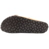 Bottom view of beige men's cork sandals with durable EVA outsole