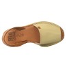 Damen Leder Sandalen Beige mit weichem Fußbett und klassischem Avarca Menorquina Design
