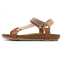 Damen Leder Sandalen Braun mit Gel-Fußbett und Korksohle – Made in Spain
