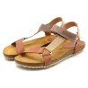 Women's Leather Comfort Sandals Brown with Gel Footbed & Cork Sole – Made in Spain