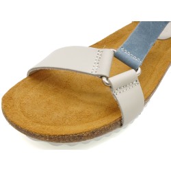 Women's Multicolor Leather Sandals with Gel Footbed & Cork Sole – Made in Spain
