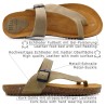 Bequeme Damen-Ledersandalen in Khaki mit anatomischem Korkfußbett und verstellbarem Riemen