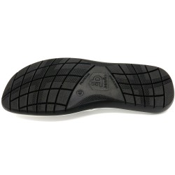 Outsole view men leather flip flops flexible PU grip sole