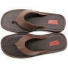 Herren Flip Flops Leder braun Obenansicht Echtleder Decksohle