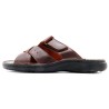 Braune Herren Sandalen aus Leder mit Schnellverschluss