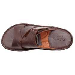 Herren Sandalen Braun mit gepolsterter Lederdecksohle