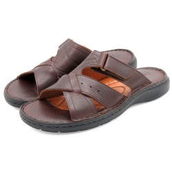 Hochwertige Leder Sandalen für Herren in Dunkelbraun
