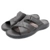 Men's Black Leather Sandals with Gel Cushioned Footbed – Adjustable Comfort Sandals Made in Portugal