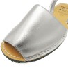 Women's Genuine Leather Menorquina Sandals in Matte Silver