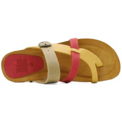 Comfortable women's cork sandals with leather footbed