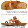 Damen Leder Sandalen Braun seitliche Ansicht Echtleder Korksohle