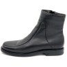Men's black leather ankle boots with AIR SYSTEM and faux fur lining