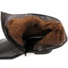Warm lined men's leather boots with soft faux fur interior