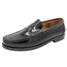 Herren Business Slipper aus Leder – Genähte COMFORT Schlupfschuhe mit Ledersohle – Schwarz