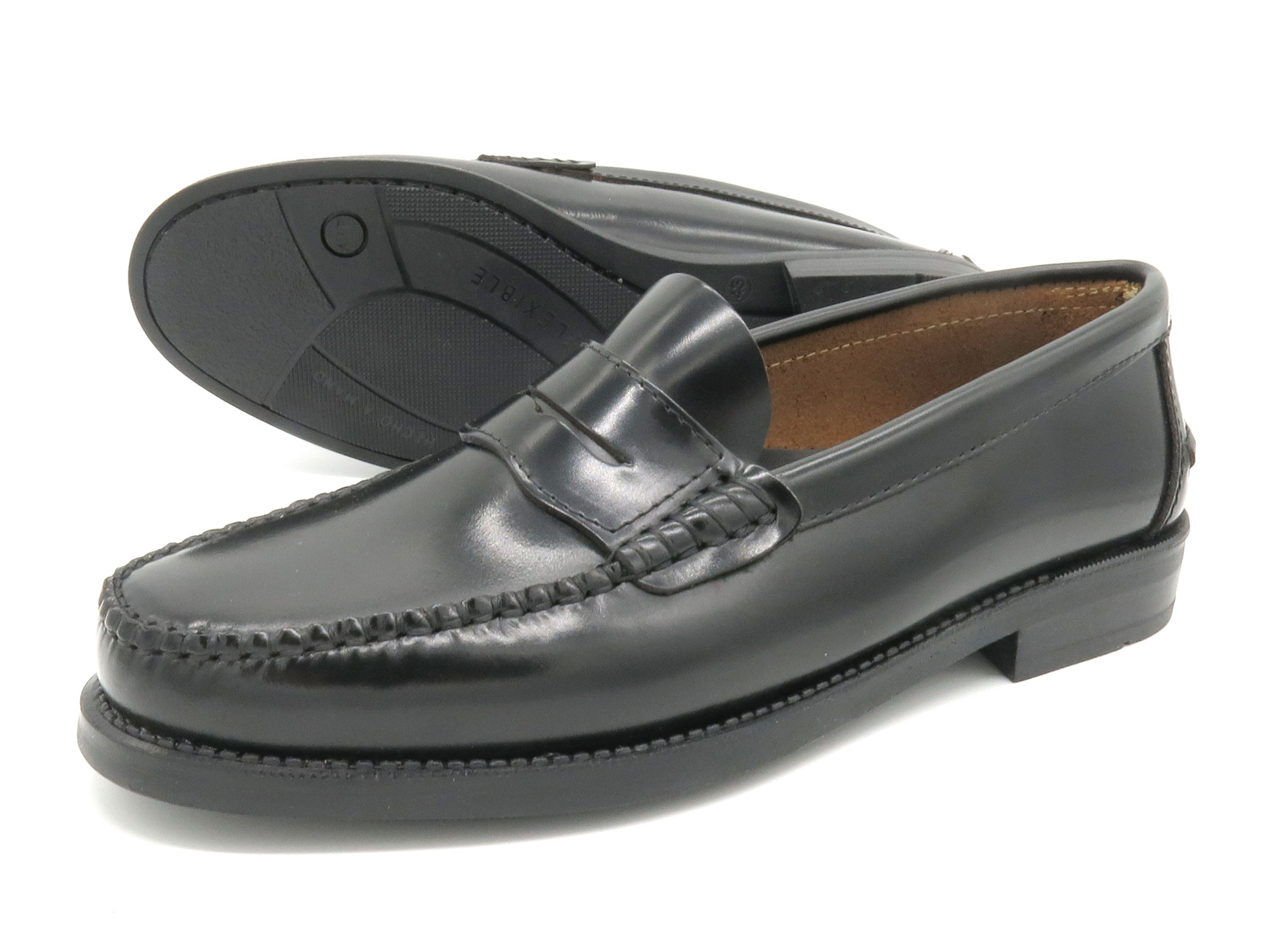 men's dress shoes with rubber soles Goodyear welted Penny loafers Leather black 69.99 € free delivery