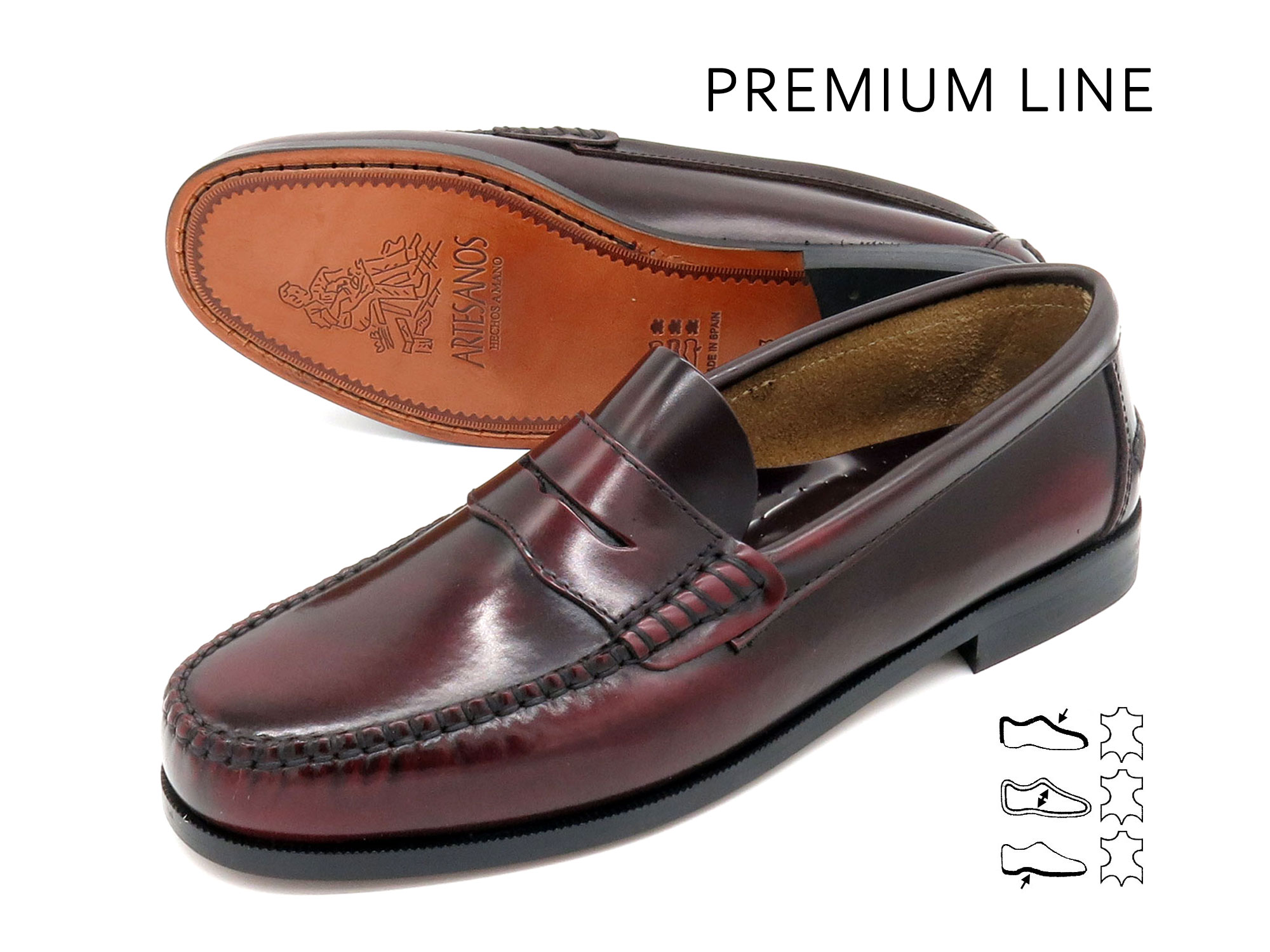 Mens dress shoes business loafers with leather soles Goodyear welted Penny Loafer burgundy bordeaux red 79.99€ free delivery