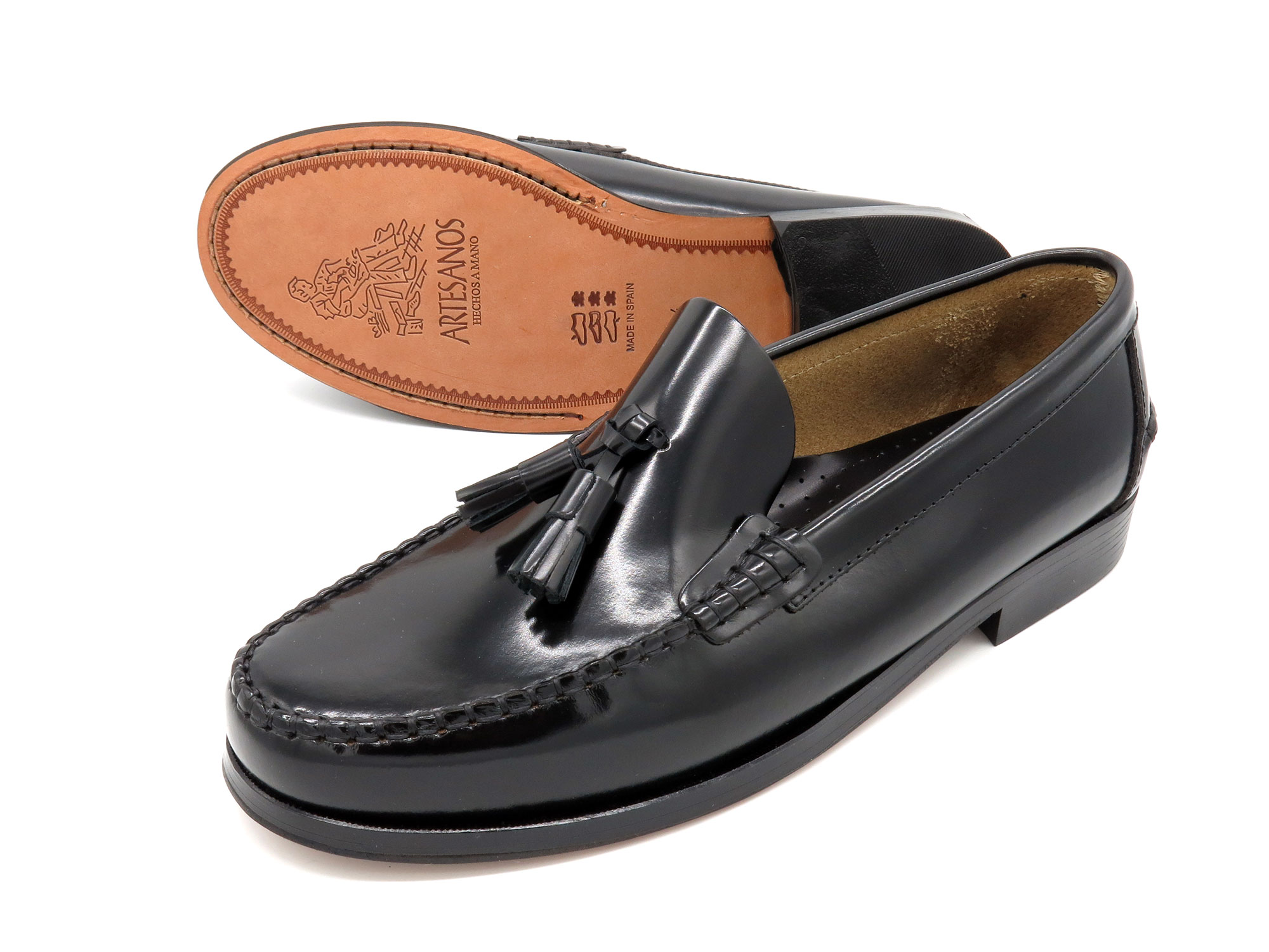 Men's tassel loafers leather dress shoes with leather soles Goodyear welted black 75.99€ free delivery